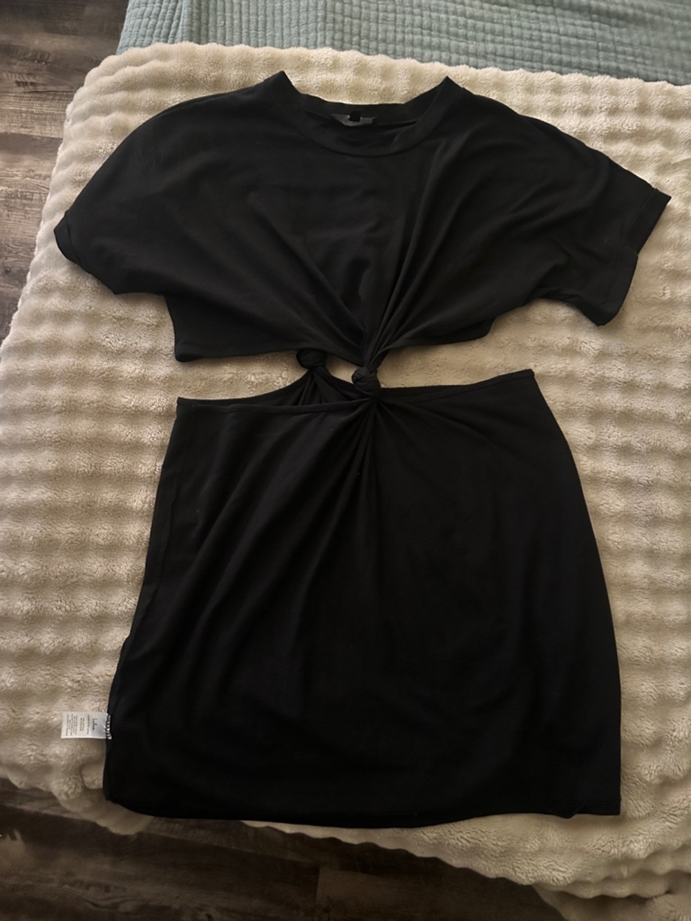 Lulus Black Knot Front Cutout Dress